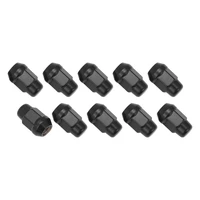 Wheel Lug Nut Kit Black Acorn Bulge Length 1.42 M12 x 1.50 Set of 10
