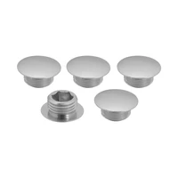 Street Pro Wheel Lug Nut Block Off Caps, 7/16"-20, Billet Aluminium, Silver, Set of 5