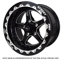 Street Pro ll Convo Pro Wheel Black Bead Lock Style 15x8.5' For Ford Bolt Circle 5x 4.50' 6 5.0' Back Space