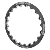 Street Pro 009 Series Rear Beadlock Ring 15'', Gloss Black Milled, Billet Aluminium, Each