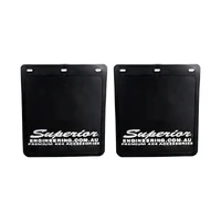 Rubber Mudflaps Small 250mm x 230mm White Logo Pair