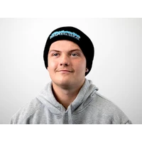 Black Beanie with White Outline Logo Each