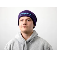 Purple Beanie with Black Outline Logo Each