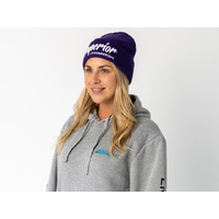 Purple Beanie with White Solid Logo Each