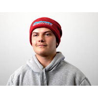 Red Beanie with White Outline Logo Each