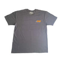 Gray T-Shirt with DW Logo on Front and Graphic on Back