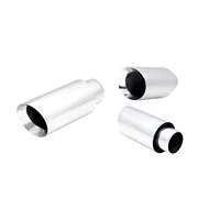 4in Round Double-Wall Angle-Cut Tip 2.5in Inlet,304 Stainless Steel