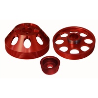 Lightweight WP/Crank/Alt Pulley Combo (Genesis Coupe 3.8 2010+) Red