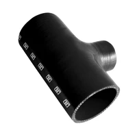 Silicone Hose Tee - Black, 2.00in/50mm - Spout 1.50in/38mm