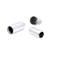 3in Round Resonated Rolled-In Tip - 2.5in Inlet Stainless Steel