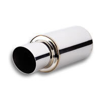 TPV Turbo Round Muffler With 4in Round Tip - 3in Inlet I.D.