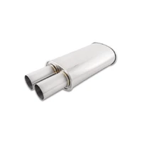 Streetpower Oval Muffler w/ 3.00" Round Straight Cut Tip - 3.00" inlet