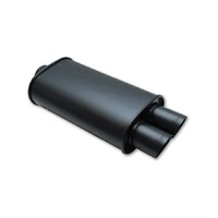 Streetpower Flat Black Oval Muffler With Dual Tips