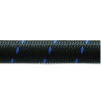 10ft Roll of Black Blue Nylon Braided Flex Hose AN Size: -6 Hose ID: 0.34"