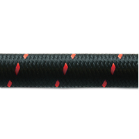 20ft Roll of Black Red Nylon Braided Flex Hose AN Size: -4 Hose ID: 0.22"