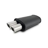 Oval Muffler W/Dual 304SS Tips Inlet ID: 2.50"63.5mm Tip OD: 3.00"76.2mm