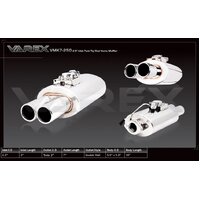 Varex Universal Oval Muffler - 2.5in Inlet/Twin Tip