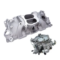 Intake Manifold & Carburettor Kit, Proflow Air Dual Intake , Quadrajet Repro 650 CFM Carburettor, Kit