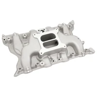 Intake Manifold, SB Ford 302, 351 Cleveland, Low Dual Plane, Aluminium, Square Bore, Natural, Each