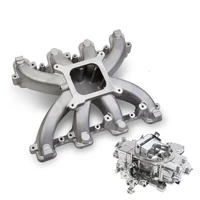 Intake Manifold & Carburettor Kit, LS1 Holden Commodore ,Chev Air Max Single Plain, Repro Holley Style 750CFM Vac Sec, Carburettor, Kit