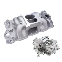 Intake Manifold & Carburettor Kit, SB Chev, Air Max Intake, Repro Holley Style 750CFM Vac Sec, Carburettor, Kit