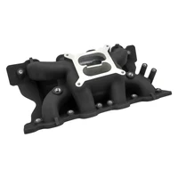Intake Manifold, SB Ford 302, 351 Cleveland, Dual Plane, Aluminium Black , Square Bore, Natural, Each