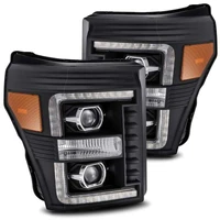 11-16 Ford F-250 SD PRO-Series Projector Headlights Plank Style Design Black w/Seq Signal