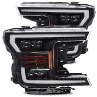 18-19 Ford F-150 NOVA LED Proj Headlights Plank Style Matte Black w/Activ Light/Seq Signal