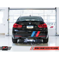 BMW F3X 340i Touring Edition Axle-Back Exhaust - Chrome Silver Tips (90mm)