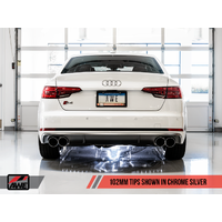 Audi B9 S4 Track Edition Exhaust - Non-Resonated (Silver 102mm Tips)