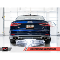 Audi B9 S5 Coupe 3.0T Track Edition Exhaust - Chrome Silver Tips (102mm)