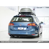 VW MK7 Golf SportWagen Touring Edition Exhaust w/Chrome Silver Tips (90mm)