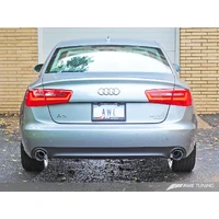 Audi C7 A6 3.0T Touring Edition Exhaust - Dual Outlet Chrome Silver Tips