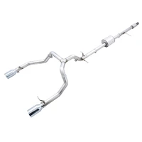 4th Gen GM 1500 5.3L 0FG Catback Split Rear Exit (Flat Bumper) - Quad Chrome Tips