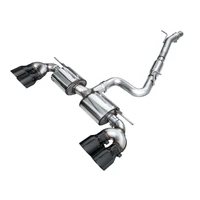 MK8 Volkswagen Golf R 3in Touring Edition Quad Exhaust - Diamond Black Tips