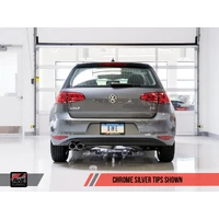 VW MK7 Golf 1.8T Track Edition Exhaust w/Chrome Silver Tips (90mm)