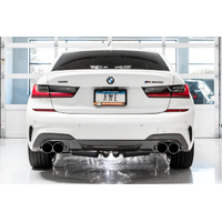 2019+ BMW M340i (G20) Track Edition Exhaust - Quad Chrome Silver Tips