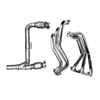 07-11 Jeep 3.8 V6 Long Tube Exhaust Headers And Y Pipe And Converters - 1-5/8 Silver Ceramic