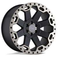 Warlord 17x8 5x114.3 +35mm Matte Black Machined Double Dark Tint Lip