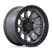 Calico 17x8.5 5x114.3 +34mm Matte Gunmetal Black Lip