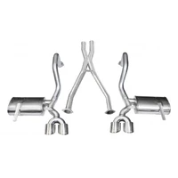 2.5 Inch Cat-Back Plus X-Pipe Xtreme Exhaust Dual Rear Exit 4.0 Inch Polished Tips 97-04 Chevy Corvette C5 Plus Z06 5.7L V8 Stainless Steel