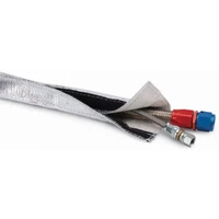 Heat Shroud 1in I.D. x 3ft - Aluminized Sleeving - Hook and Loop Edge