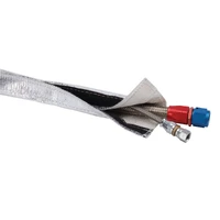 Heat Shroud 3/4in I.D. x 3ft - Aluminized Sleeving - Hook and Loop Edge