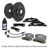 EBC Racing 11-18 Ford Focus ST (Mk3) Black Apollo-4 Calipers 355mm Rotors Front Big Brake Kit