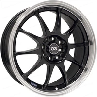 J10 16x7 5x112/114.3 38mm Offset 72.62mm Bore Dia Black w/ Machined Lip Wheel