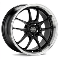 PF01SS 17x8 5x114.3 50mm Offset 75mm Bore Diameter Gloss Black w/ Machined Lip