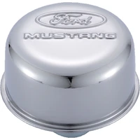 Chrome Breather Cap w/ Ford Mustang Logo (Mustang 65-95)