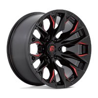 Flame D823 20x9 5x127 +1mm Gloss Black Milled Candy Red