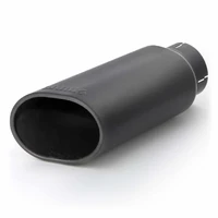 Tailpipe Tip Kit - SS Obround Slash Cut - Black - 3.5in Tube - 4.38in X 5.25in X 13.38in