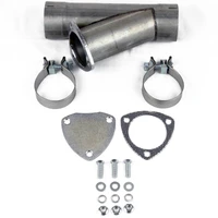 2.5in Aluminized Mild Steel Manual Exhaust Cutout w/Slip Fit/Band Clamp